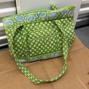 Green and white Vera Bradley Bag. Worn, but great condition.